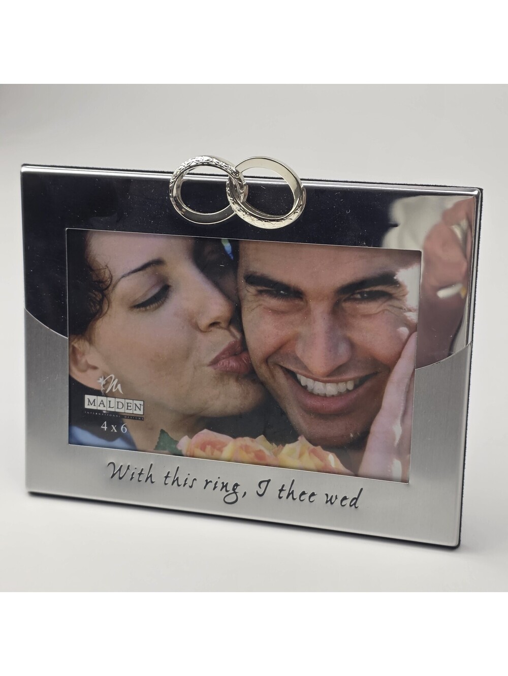 Malden International Wedding Picture Frame - 4 x 6 "With this ring, I thee wed"